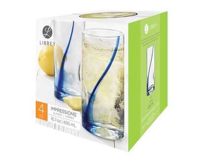 Libbey Impressions, Glasses, 4 pieces - 1.0 EA