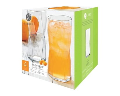 Libbey Rhombus, Glasses, Set of 4 - 1.0 EA