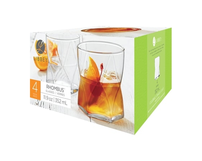 Libbey Rhombus, Glasses, Set of 4 - 1.0 EA