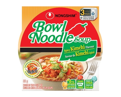 Nong Shim Bowl Noodle, Kimchi - 86 G