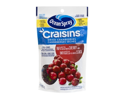 Ocean Spray Craisins Sweetened Dried Cranberries With Cherry Juice Concentrate - 170.0 G