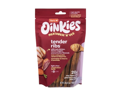 Hartz Oinkies gâteries à mâcher pour chiens aromatisé au beurre d'arachide mastication facile - 230.0 G