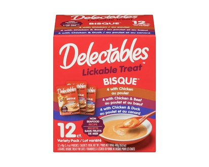 Hartz Bisque Lickable Bisque Treat For Cats Non Seafood Recipe Variety Pack - 40.0 G