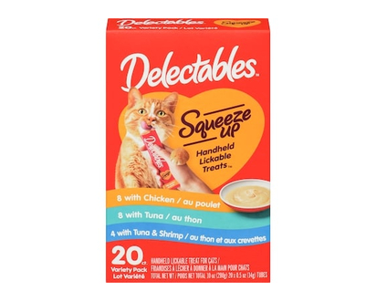 Hartz Squeeze Up Handheld Lickable Treat For Cats Variety Pack - 280.0 G