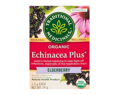 Traditional Medicinals Echinacea Plus Elderberry Organic Wrapped Tea Bags - 16.0 EA
