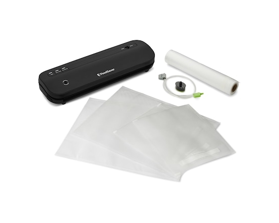 Food Saver VS1210 Space Saving Vacuum Sealer with 1 Roll and 4 Bags, Black - 1.0 EA