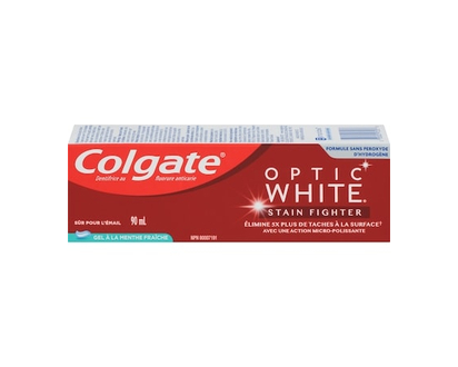 Colgate Optic White Stain Fighter Stain Removal Toothpaste, Fresh Mint Gel - 90.0 ML