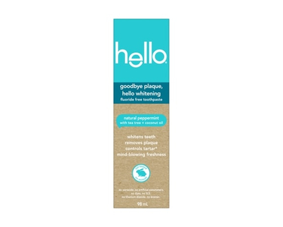 Hello Dentifrice Adieu la plaque sans fluorure, Menthe poivrée - 98.0 ML