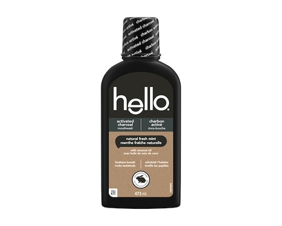 Hello Rince-bouche au charbon activé, Menthe fraîche naturelle - 473.0 ML