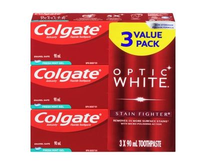 Colgate Dentifrice Blanchissant Optic White Stain Fighter au Gel Paquet - 270 ML