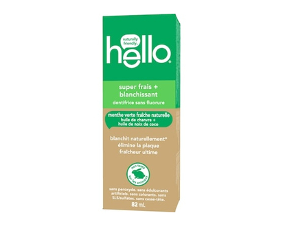 Hello Dentifrice Super Fresh sans fluorure, Menthe verte - 82.0 ML