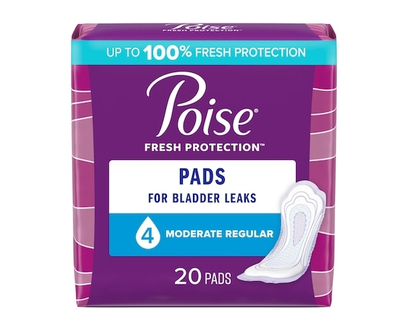 Poise Incontinence Pads & Postpartum Incontinence Pads, 4 Drop Moderate Absorbency, Regular Length, 20 Count - 20.0 EA