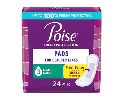 Poise Serviettes Ultra Minces Pour Incontinence, Absorption Légère, Longues - 24 CHA