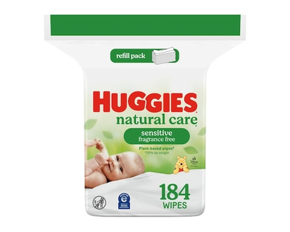 Huggies Baby Wipes, Natural Care Sensitive, UNSCENTED, 1 Refill, 184 Wipes - 184.0 EA