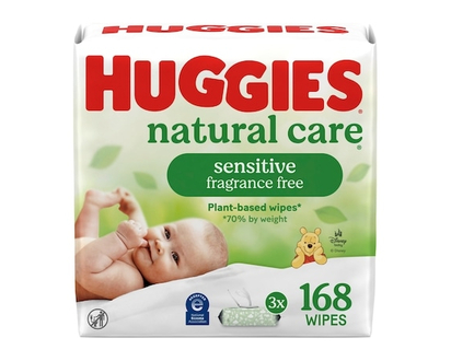 Huggies Baby Wipes, Natural Care Sensitive, UNSCENTED, 3 Flip Top Packs, 168 Wipes - 168.0 EA