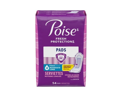 Poise Incontinence Pads, Long, 54 Count - 54.0 EA