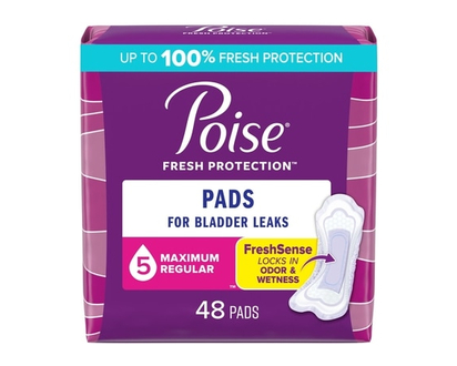 Poise Serviettes Pour Incontinence, Absorption Maximale, Longueur Ordinaire - 48 CHA