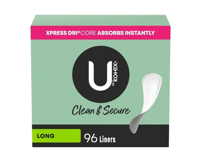 U By Kotex Protège-dessous Clean & Secure, absorption légère, longueur allongée - 96 CHA