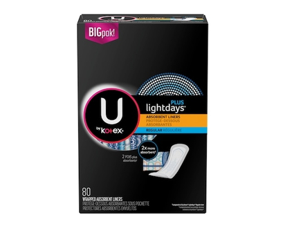 U By Kotex Protège-dessous Lightdays, Régulière, emb. de 80 - 80 CHA