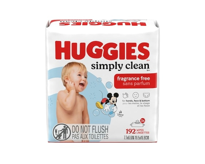 Huggies Simply Clean Fragrance-Free Baby Wipes, Unscented Diaper Wipes, 3 Flip-Top Packs (192 Wipes Total) (Select for More) - 192.0 EA