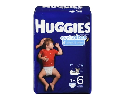 Huggies Couches Overnites, Taille 6,Couches Pour La Nuit - 15 CHA