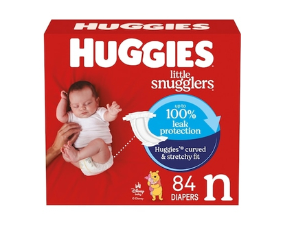 Huggies Little Snugglers Baby Diapers, Newborn (up to 10 lbs), 84 Ct - 84.0 EA