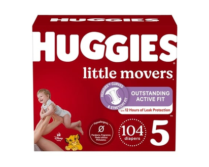 Huggies Little Movers Baby Diapers, Size 5 (27+ lbs), 104 Ct - 104.0 EA