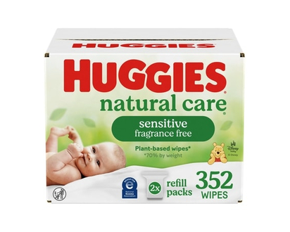 Huggies Baby Wipes, Natural Care Sensitive, UNSCENTED, 2 Refill Packs, 352 Wipes - 352.0 EA