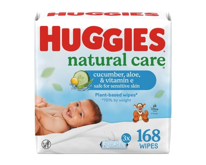 Huggies Baby Wipes, Natural Care Refreshing, SCENTED, 3 Flip Top Packs, 168 Wipes - 168.0 EA