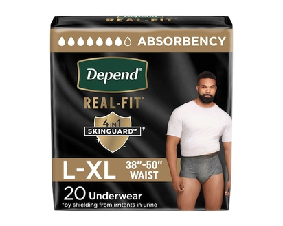Depends Real Fit Incontinence Underwear, Maximum Absorbency, L/XL, 20 Ct - 20.0 EA
