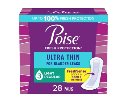 Poise Ultra Thin Incontinence Pads, Light Absorbency, Bladder Control Pads, 28 Count - 28.0 EA