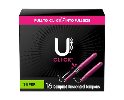 U by Kotex Click Compact Tampons, Super, Unscented, 16 Count - 16.0 EA