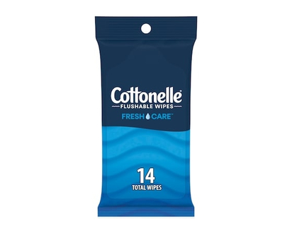 Cottonelle Lingettes humides jetables dans les toilettes Fresh Care pour déplacements, lingettes humides pour adultes - 1 CHA