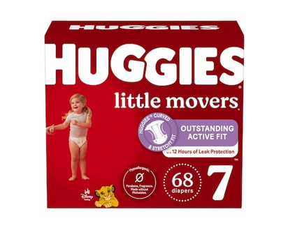 Huggies Couches pour bébés Little Movers, taille 7 (41 livres et plus), 68 couches - 68.0 EA