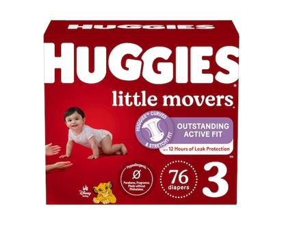 Huggies Little Movers Baby Diapers, Size 3 (16-28 lbs), 76 Ct - 76.0 EA