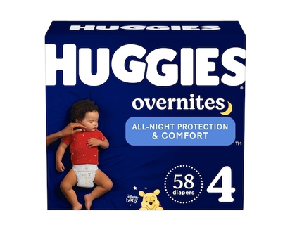 Huggies Overnites Nighttime Baby Diapers, Size 4 (22-37 lbs), 58 Ct - 58.0 EA