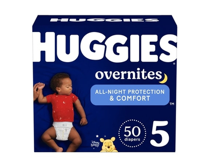 Huggies Overnites Nighttime Baby Diapers, Size 5 (27+ lbs), 50 Ct - 50 EA