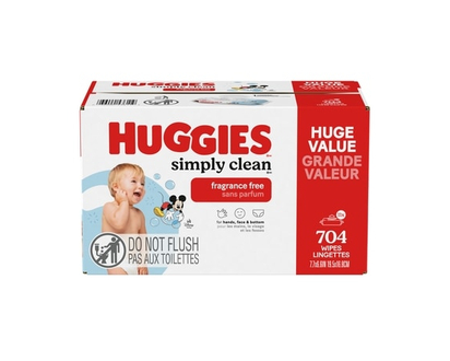 Huggies Simply Clean Unscented Baby Wipes, 11 Flip-Top Packs (704 Wipes Total) - 704.0 EA