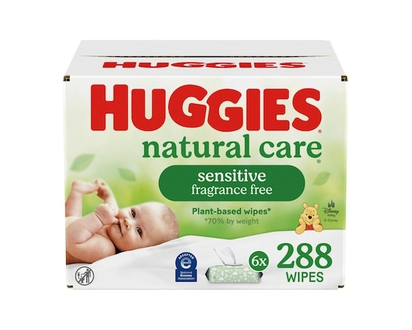 Huggies Baby Wipes, Natural Care Sensitive, UNSCENTED, 6 Flip Lid Packs, 288 Wipes - 288.0 EA