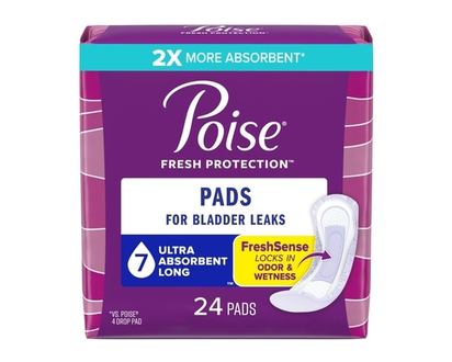 Incontinence Pads for Women/Bladder Leakage Pads/Bladder Control Pads, 7 Drop, Ultra Absorbency, Lon - 24.0 EA