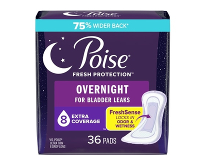 Poise Serviettes d’incontinence ultraminces pour femmes, degré d’absorption 8, absorption pour la nuit, longueur de la couverture extra, 36 unités - 3