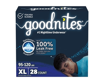 Goodnites Boys Nighttime Bedwetting Underwear, X-L (95-140+ lbs) 28 Ct - 28.0 EA