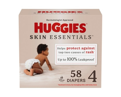 Huggies Skin Essentials Baby Diapers, Size 4 (22-37 lbs), 58 Ct - 58 EA