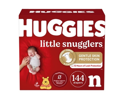 Huggies Little Snugglers Baby Diapers, Size Newborn (up to 10 lbs), 144 Ct - 144.0 EA