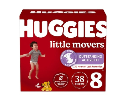 Huggies Little Movers Baby Diapers, Size 8 (46+ lbs), 38 Ct - 38 EA
