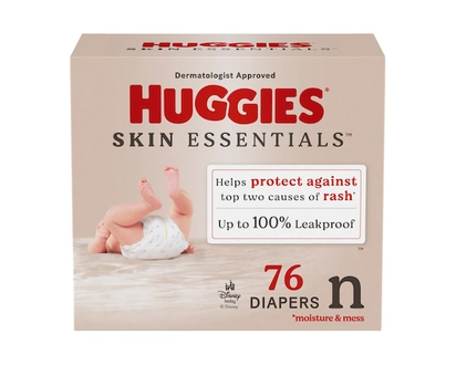 Huggies Skin Essentials Diapers, Newborn (6-9 lbs), 76 Ct - 76.0 EA
