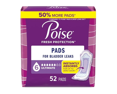 Poise Incontinence Pads Ultimate Absorbency, Regular Length, 52 Ct - 52.0 EA