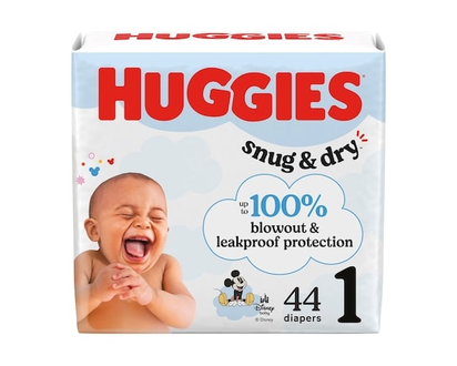 Huggies Snug & Dry Baby Diapers, Size 1 (8-14 lbs), 44 Ct - 44 EA