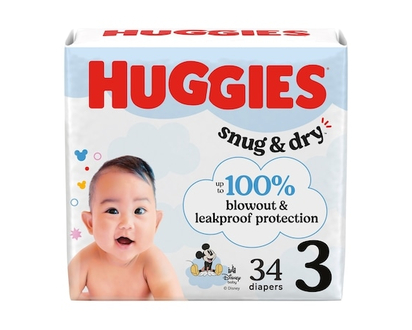 Huggies Couches pour bébés Snug & Dry, taille 3 (7 à 12 kg [16 à 28 livres]), 34 couches - 34 CHA