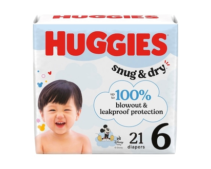 Huggies Snug & Dry Baby Diapers, Size 6 (35+ lbs), 21 Ct - 21 EA
